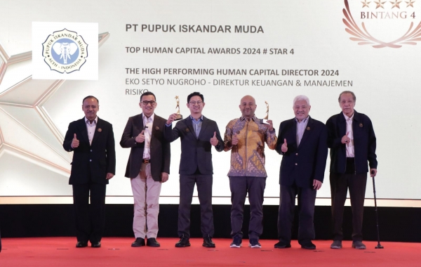 PT Pupuk Iskandar Muda Raih Penghargaan Top Human Capital Awards 2024